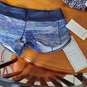 Blue cool patterned lulu lemon shorts
